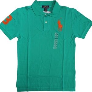 Polo by Ralph Lauren Green Polo Shirt with Orange Logo